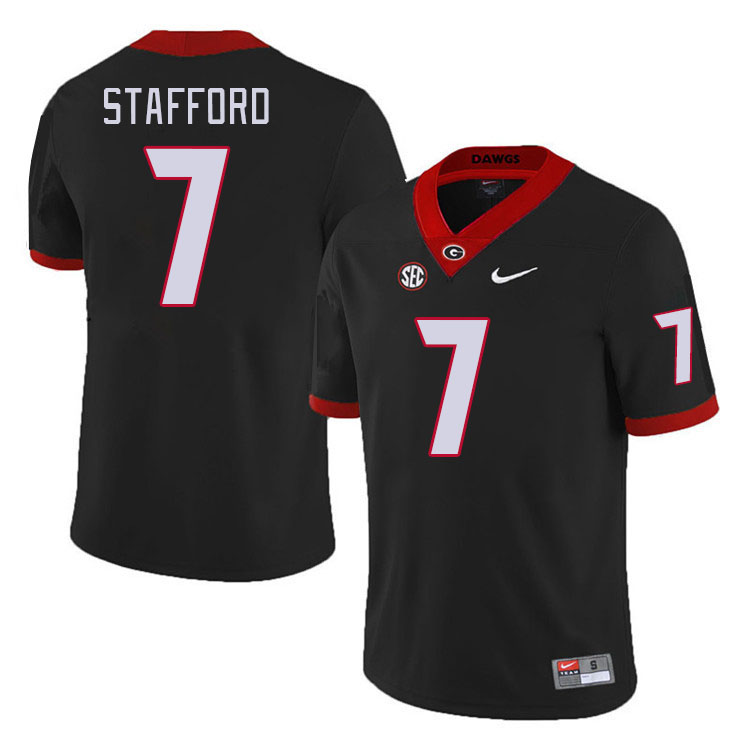 #7 Matthew Stafford Georgia Bulldogs Jerseys Football Stitched-Retro Black
